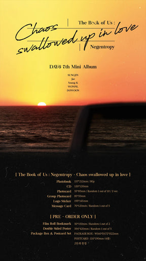DAY6 MINI ALBUM VOL. 7 - THE BOOK OF US : NEGENTROPY - CHAOS SWALLOWED UP IN LOVE