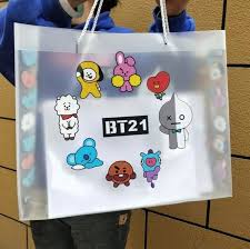 BT21 Clear Shopping Bag 40x30cm