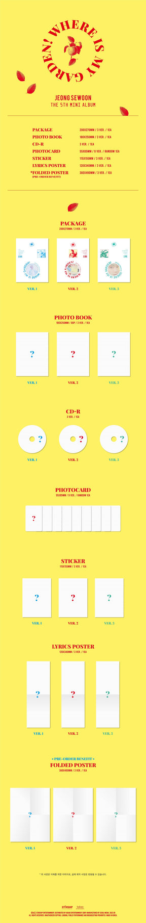 JEONG SE WOON MINI ALBUM VOL. 5 - WHERE IS MY GARDEN!