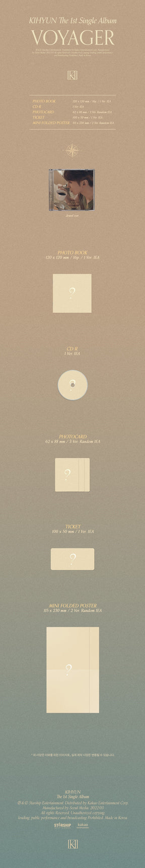 MONSTA X : KI HYUN SINGLE ALBUM VOL. 1 - VOYAGER (JEWEL CASE VERSION)