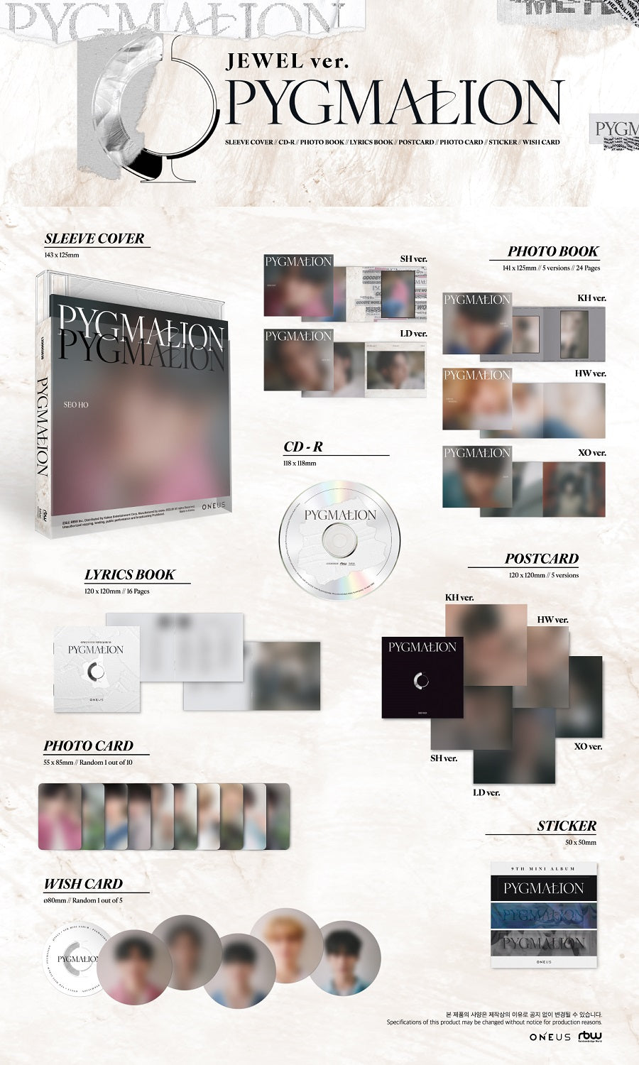 ONEUS Mini Album Vol. 9 - PYGMALION (Jewel Version) (Random Version)