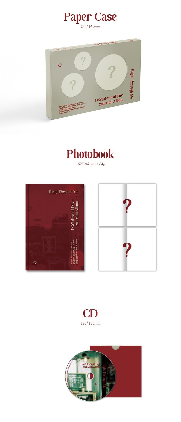 DAY6 (EVEN OF DAY) MINI ALBUM VOL. 2 - RIGHT THROUGH ME