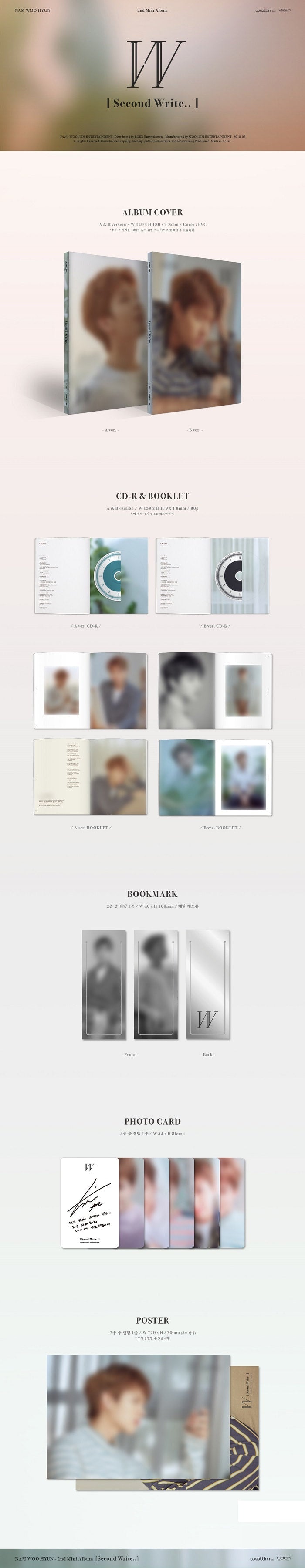INFINITE : NAM WOO HYUN MINI ALBUM VOL. 2 - SECOND WRITE..