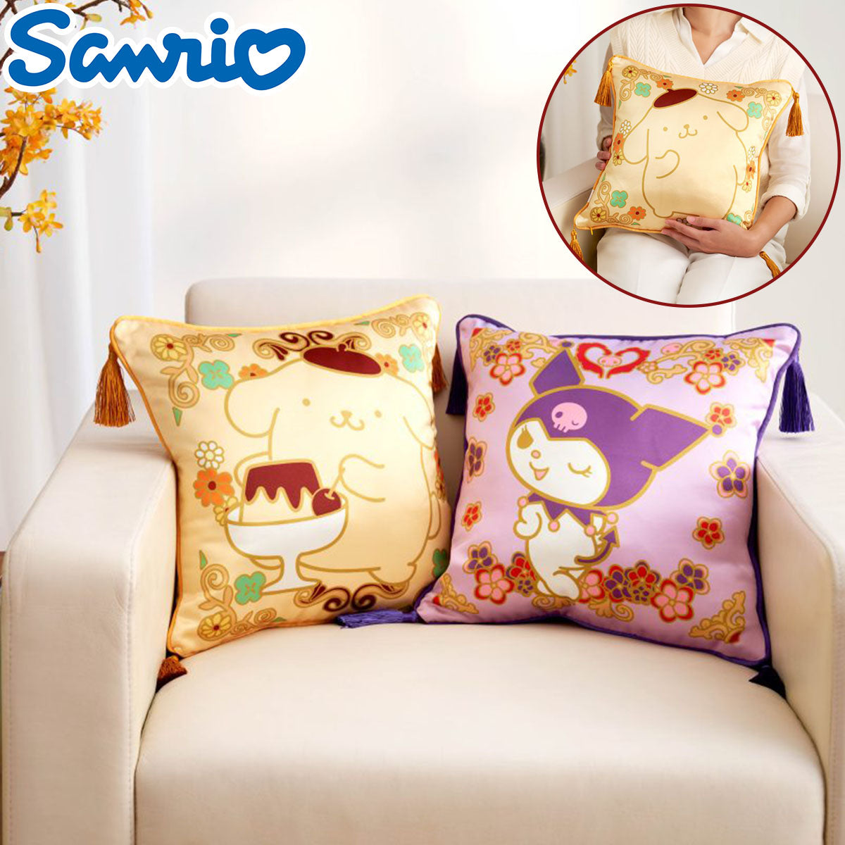 SANRIO© 7-11 Square Silk Cushion (Hong Kong Edition)