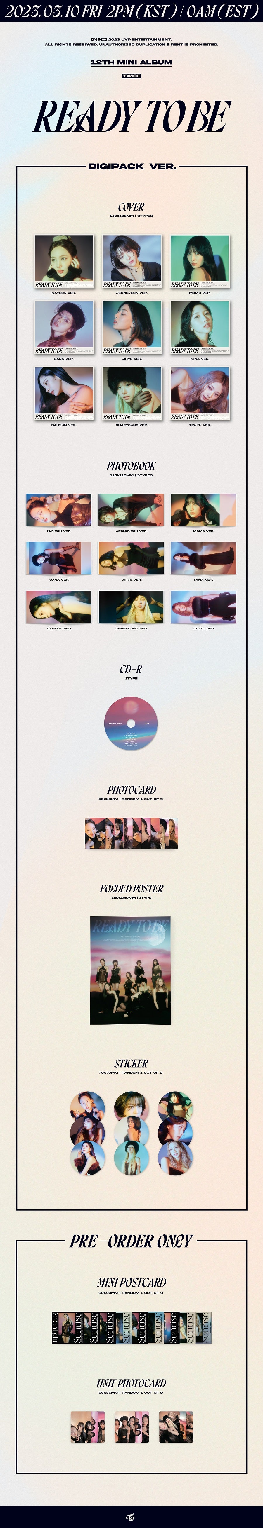 TWICE MINI ALBUM VOL. 12 - READY TO BE (DIGIPACK VERSION)