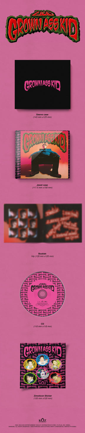 ZICO Mini Album Vol. 4 - Grown Ass Kid (Jewel Case version)